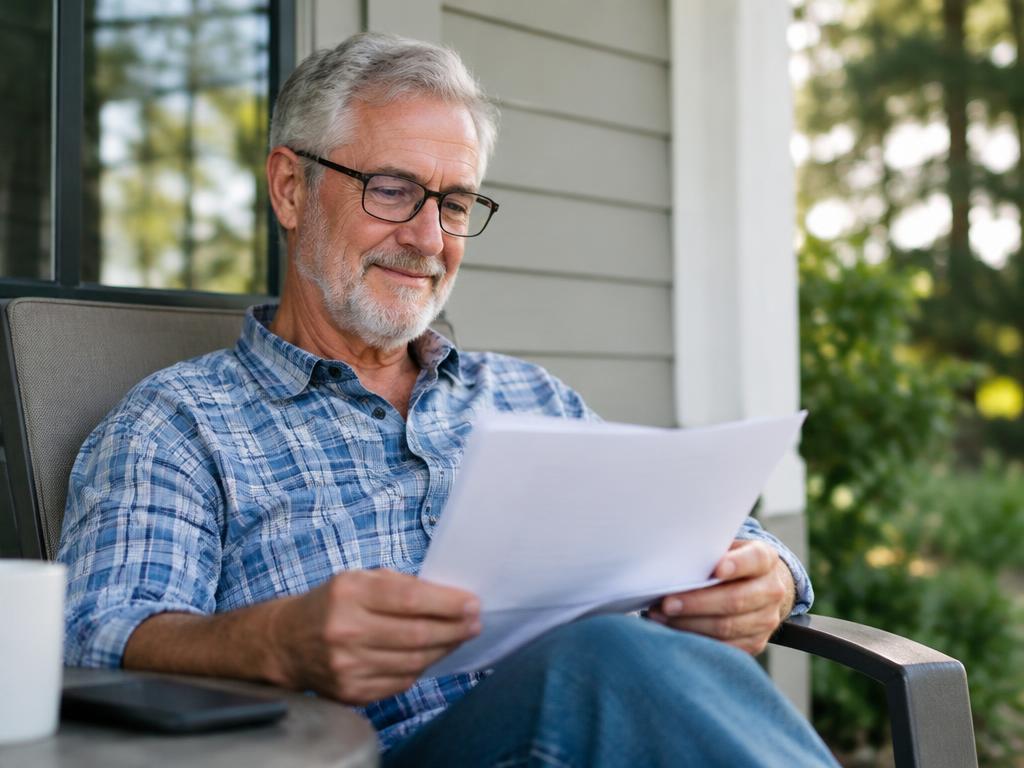 Smiling retired man outdoors in soft natural light